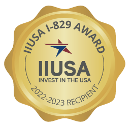 Award symbol that says IIUSA I-829 Award 2022-2023 Recipient
