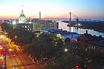 EB-5 Regional Center in Georgia. Photo of downtown Savannah, Georgia.