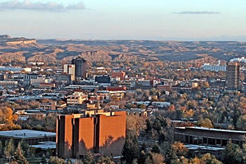 EB-5 Regional Center in Montana. Photo of downtown Billings, Montana with terrain in the background.