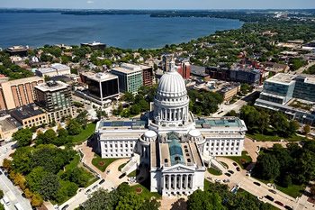 EB-5 Regional Center in Wisconsin. Photo of downtown Madison, Wisconsin.